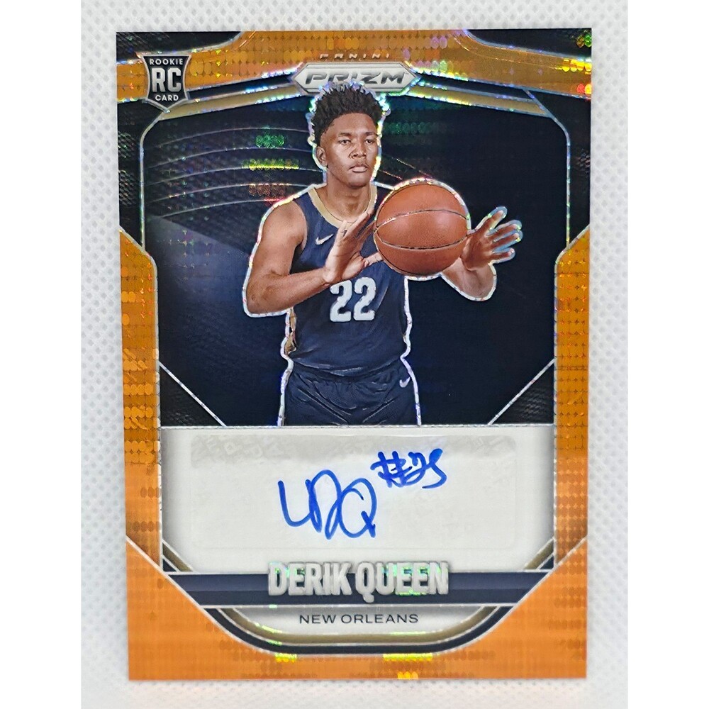 2025-26 Panini Prizm Autographs Derik Queen Orange Pulsar Prizm (RC,AU) /149